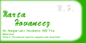 marta hovanecz business card